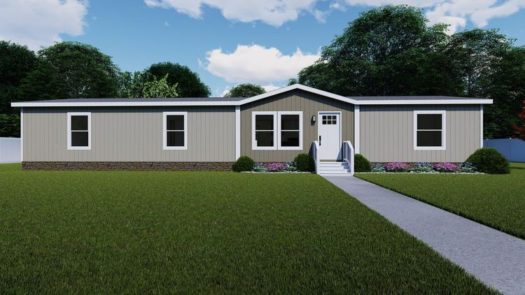 Moth Gray/Stonehenge - Colonial elevation. The MOROCCO Exterior. This Manufactured Mobile Home features 4 bedrooms and 2 baths.