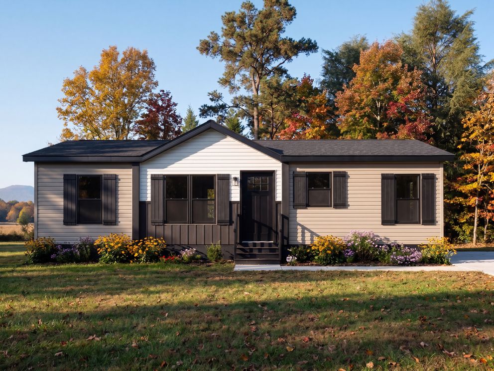 The LIL SOUTHERN CHARM Exterior. This Manufactured Mobile Home features 3 bedrooms and 2 baths.