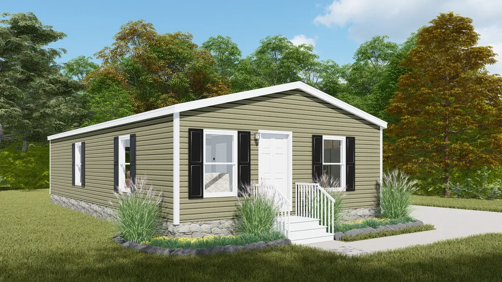 The TURQUOISE Exterior. This Manufactured Mobile Home features 2 bedrooms and 2 baths.