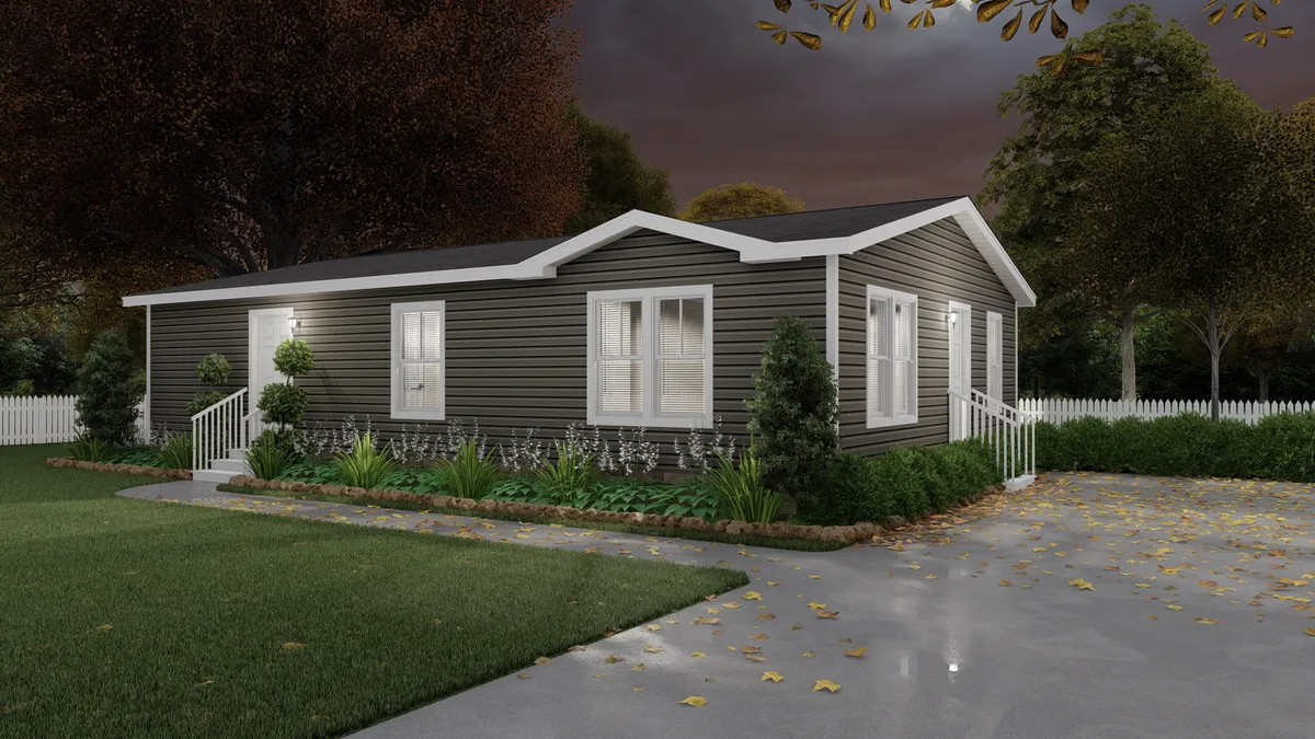 The LEGEND 518 Exterior. This Manufactured Mobile Home features 3 bedrooms and 2 baths.