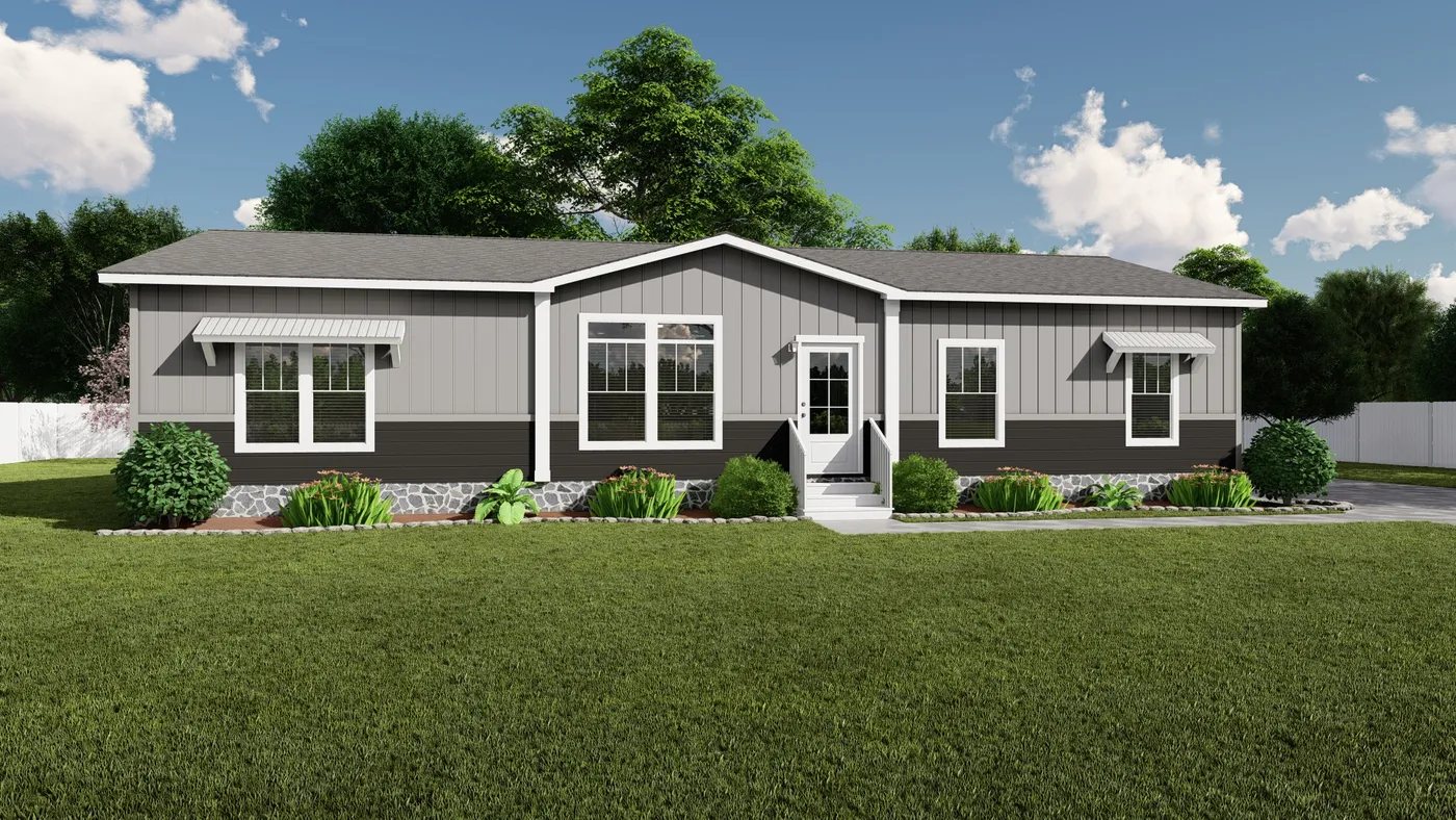 The EL CAPITAN Exterior. This Manufactured Mobile Home features 3 bedrooms and 2 baths.