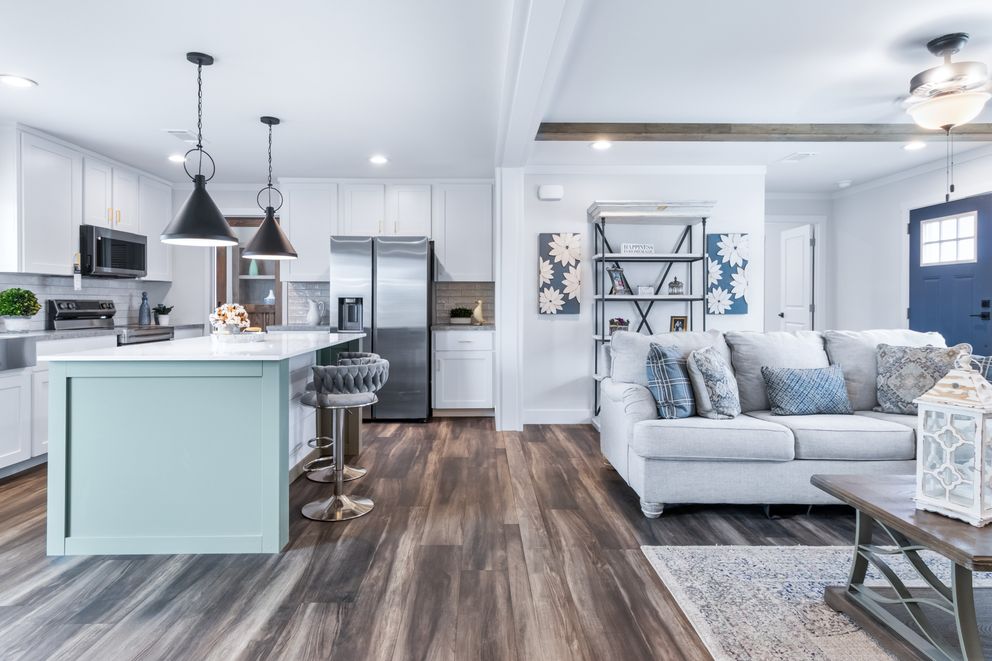 The LIZZIE Exterior. This Manufactured Mobile Home features 3 bedrooms and 2 baths.