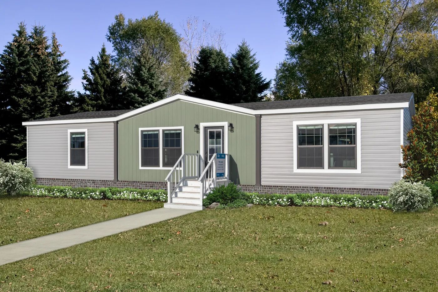 The THE LIZZIE Exterior. This Manufactured Mobile Home features 3 bedrooms and 2 baths.