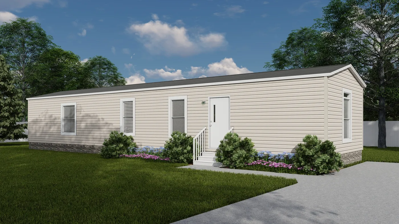 The HOMESTEAD 16602A Exterior. This Manufactured Mobile Home features 2 bedrooms and 2 baths.