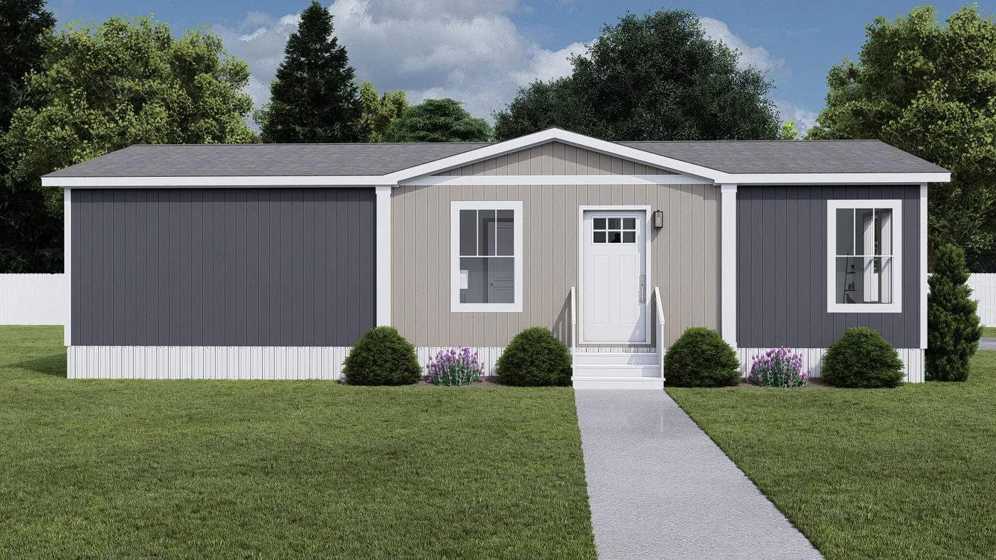 The RISING SUN Exterior. This Manufactured Mobile Home features 2 bedrooms and 2 baths.