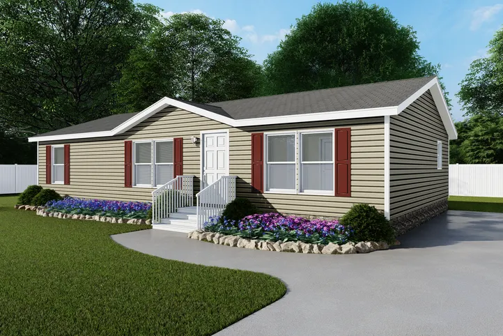 The TRADITION 48 Exterior. This Manufactured Mobile Home features 3 bedrooms and 2 baths.