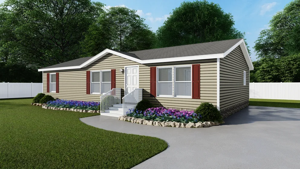 The TRADITION 48 Exterior. This Manufactured Mobile Home features 3 bedrooms and 2 baths.