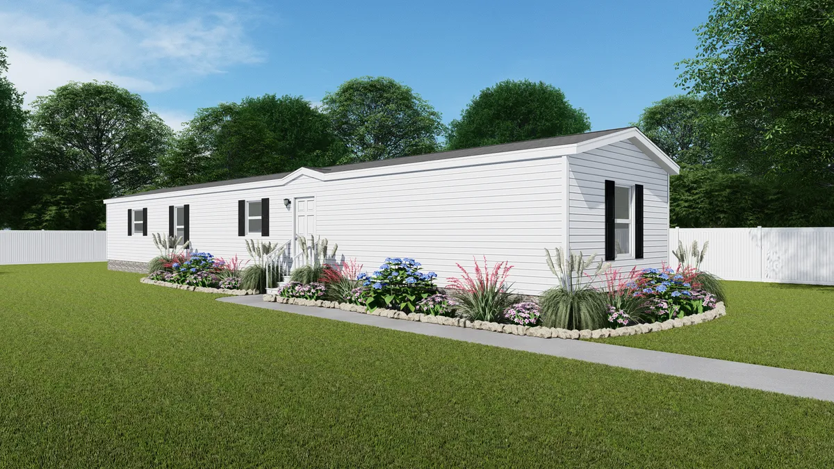 The 7616-711 THE PULSE Exterior. This Manufactured Mobile Home features 3 bedrooms and 2 baths.