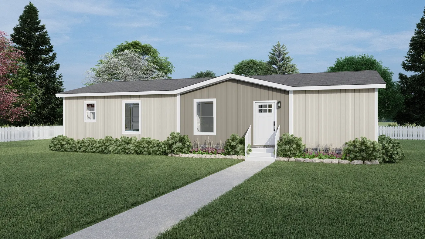 Colonial - Stonehenge. The COOK Exterior. This Manufactured Mobile Home features 3 bedrooms and 2 baths.