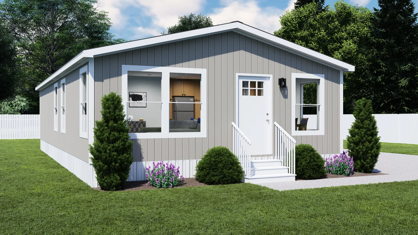 The TEM2444-2A RISING SUN Exterior. This Manufactured Mobile Home features 2 bedrooms and 2 baths.