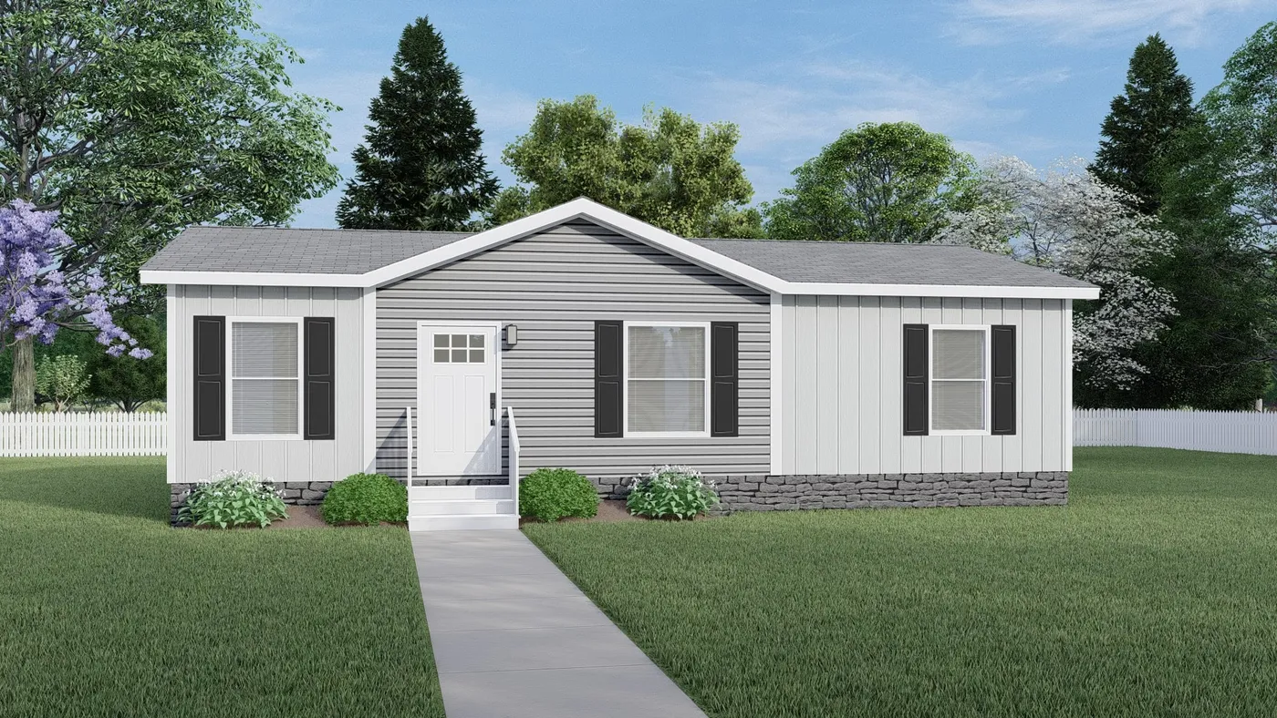Colonial - Flint. The DRAKE Exterior. This Manufactured Mobile Home features 3 bedrooms and 2 baths.