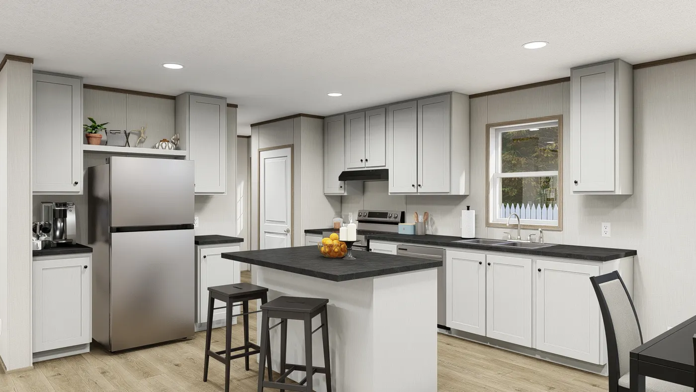 The VISTA Exterior. This Manufactured Mobile Home features 3 bedrooms and 2 baths.