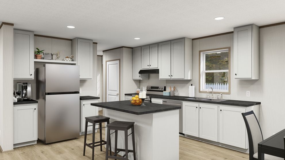 The VISTA Exterior. This Manufactured Mobile Home features 3 bedrooms and 2 baths.