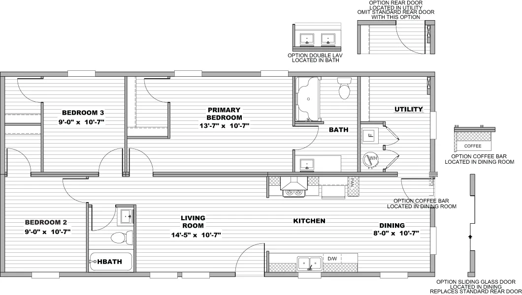 The BLAST Exterior. This Manufactured Mobile Home features 3 bedrooms and 2 baths.