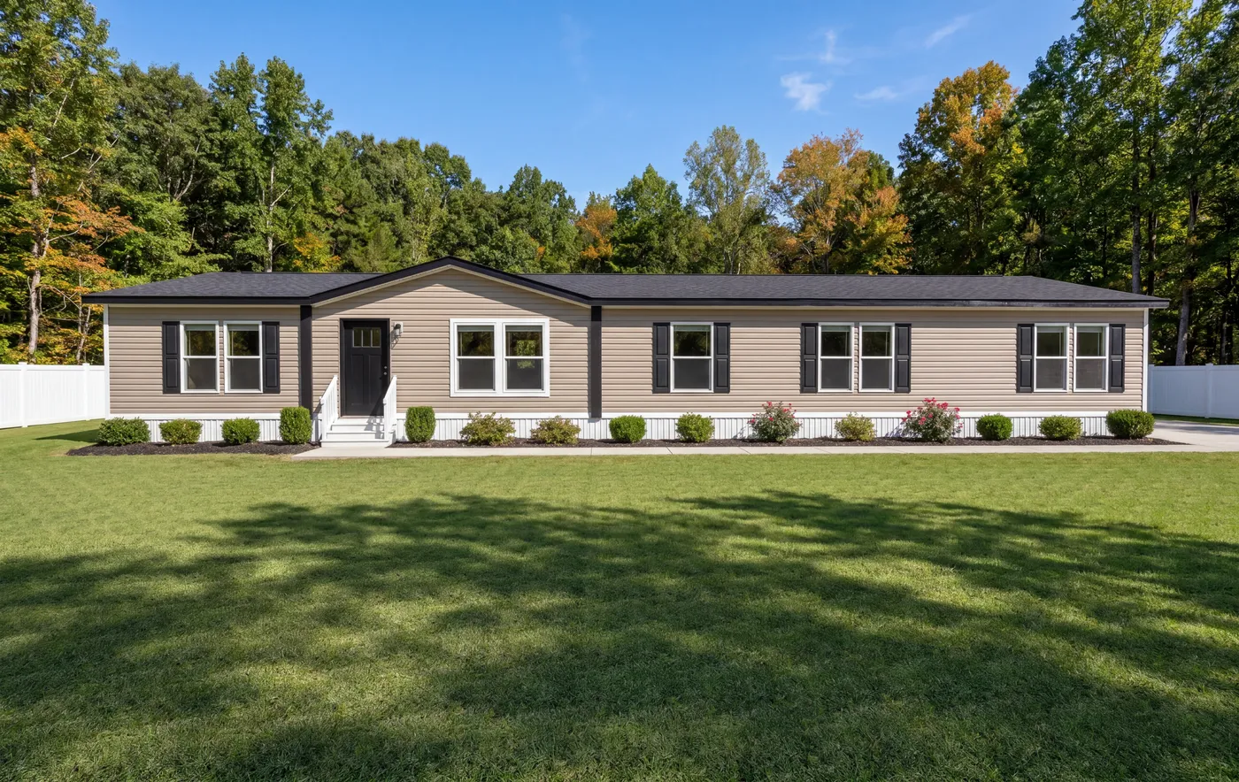 The KING AIR Exterior. This Manufactured Mobile Home features 4 bedrooms and 2 baths.