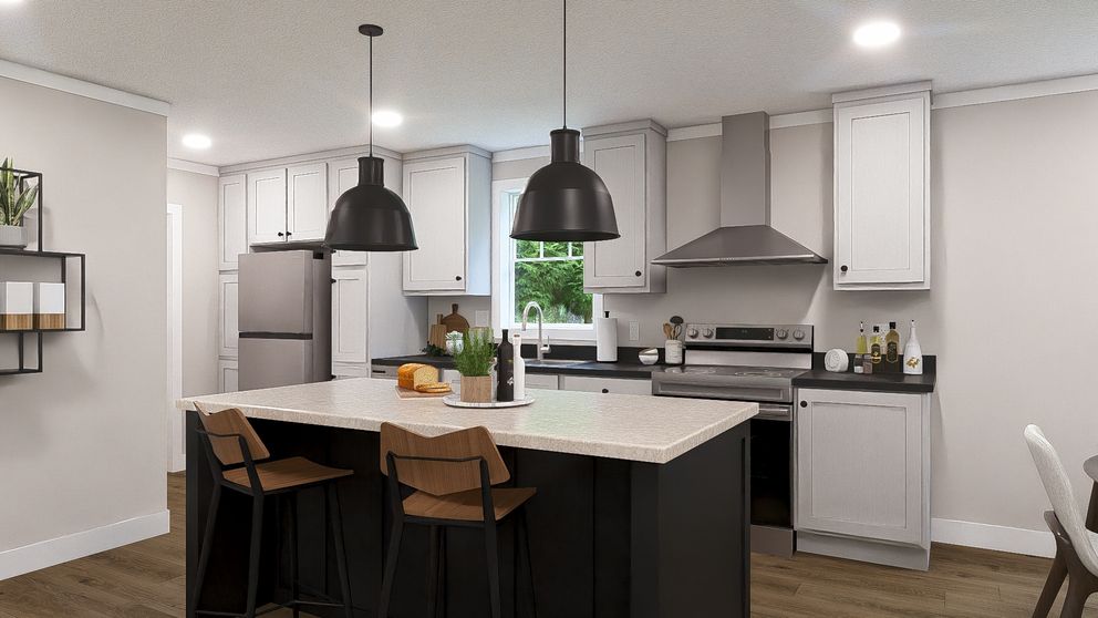 The WONDERFUL WORLD Exterior. This Manufactured Mobile Home features 3 bedrooms and 2 baths.