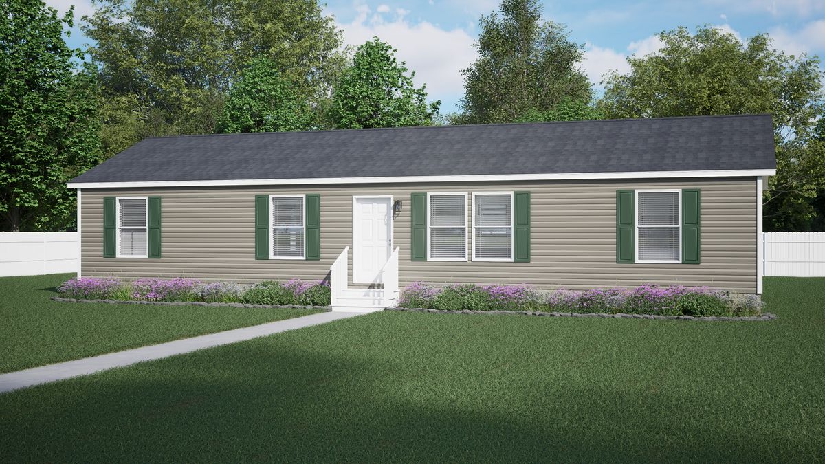 The 5624-CC56 GUARDIAN 56 Exterior. This Manufactured Mobile Home features 3 bedrooms and 2 baths.