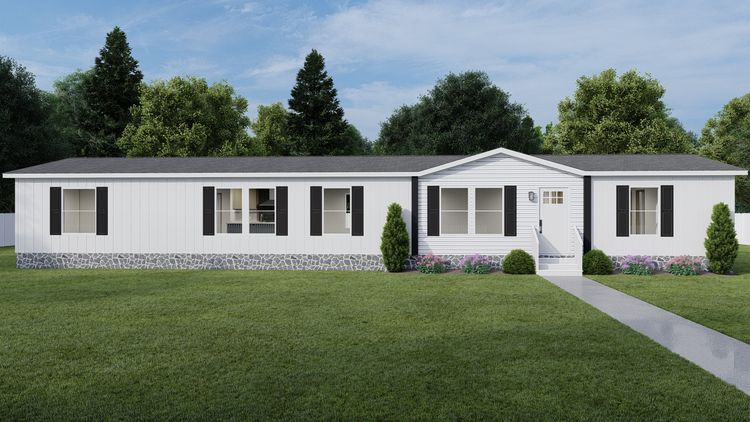 The RAINIER Exterior. This Manufactured Mobile Home features 4 bedrooms and 3 baths.