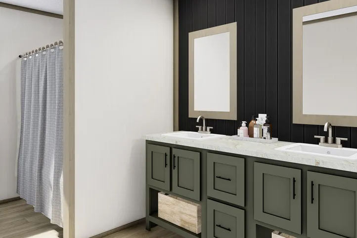 The COOK Exterior. This Manufactured Mobile Home features 3 bedrooms and 2 baths.
