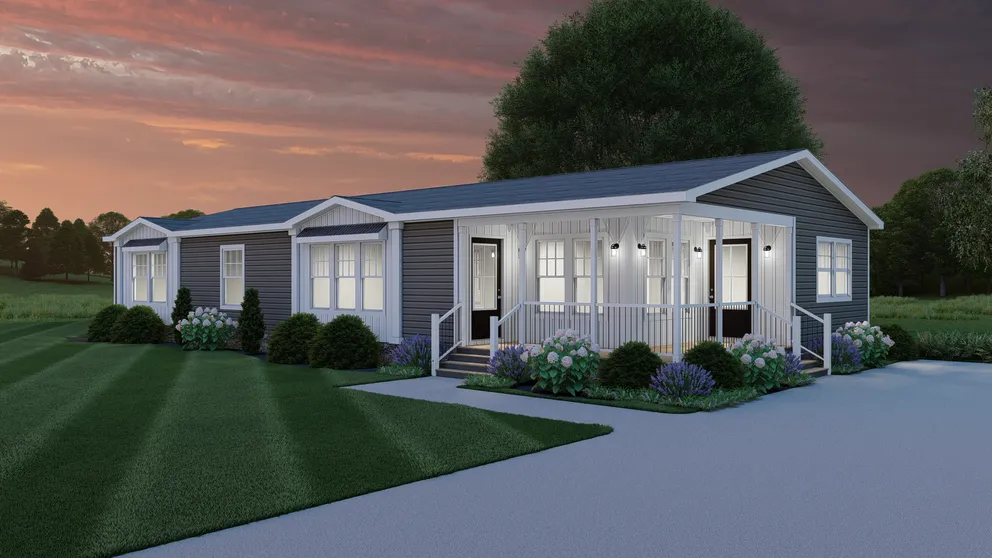 The 1442 CAROLINA SOUTHERN COMFORT Exterior. This Manufactured Mobile Home features 3 bedrooms and 2 baths.