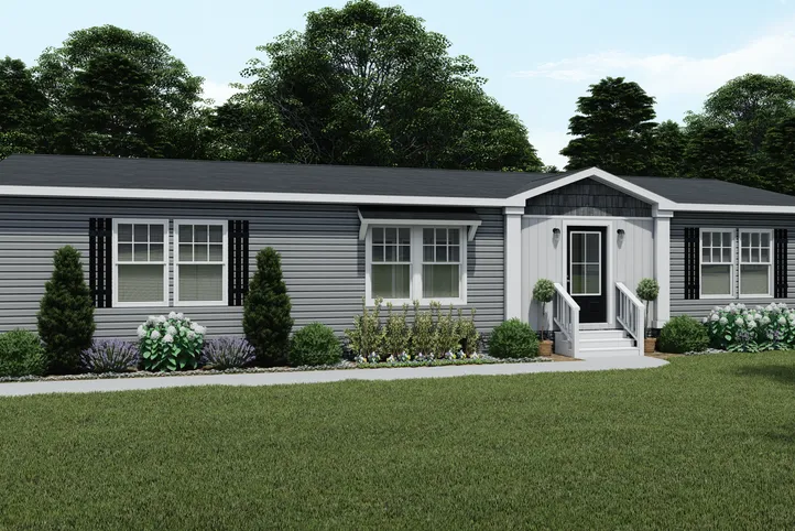 The 1439 CAROLINA "MAGNOLIA" Exterior. This Manufactured Mobile Home features 3 bedrooms and 2 baths.