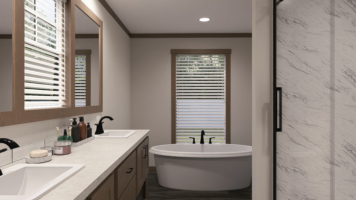 The TINSLEY Exterior. This Manufactured Mobile Home features 4 bedrooms and 2 baths.