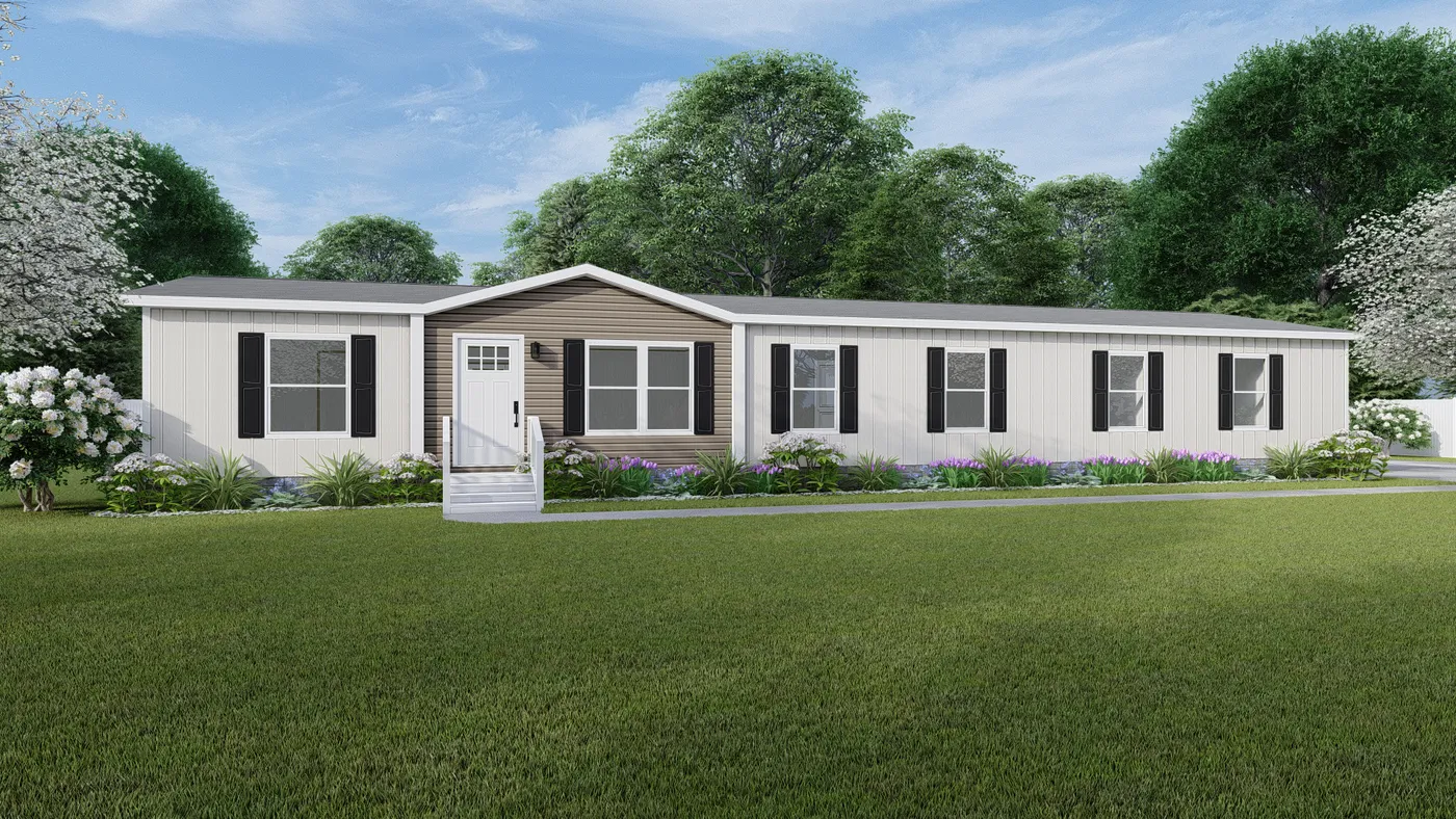 The SNOWCAP Exterior. This Manufactured Mobile Home features 4 bedrooms and 2 baths.