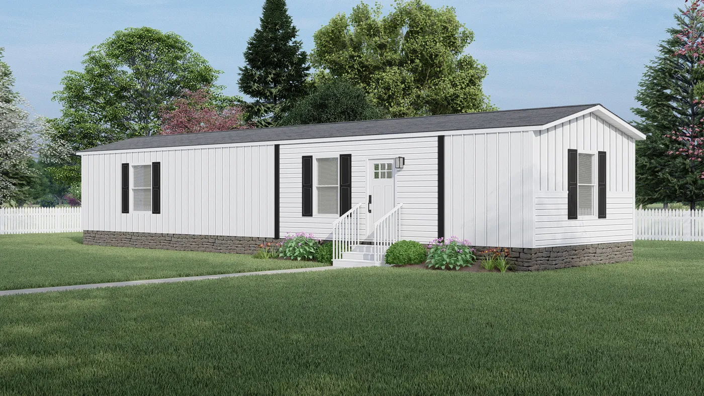 The LEWIS   16X56 Exterior. This Manufactured Mobile Home features 2 bedrooms and 2 baths.