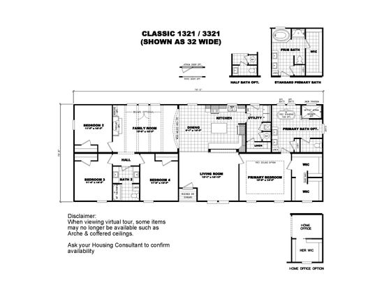 The 1321 CLASSIC Exterior. This Manufactured Home features 4 bedrooms and 2 baths.
