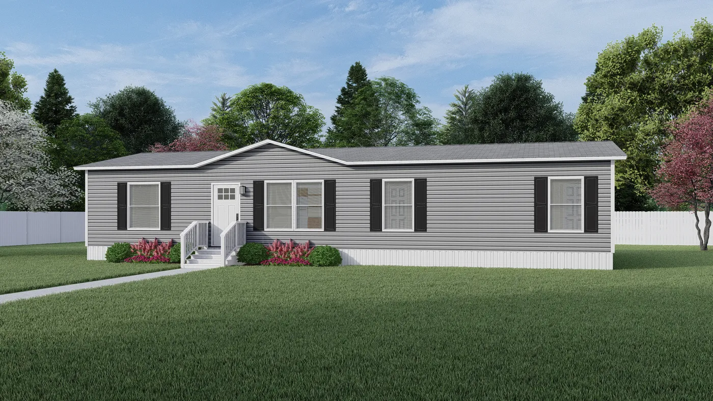 The BOONE 5628-1156 Exterior. This Manufactured Mobile Home features 4 bedrooms and 2 baths.
