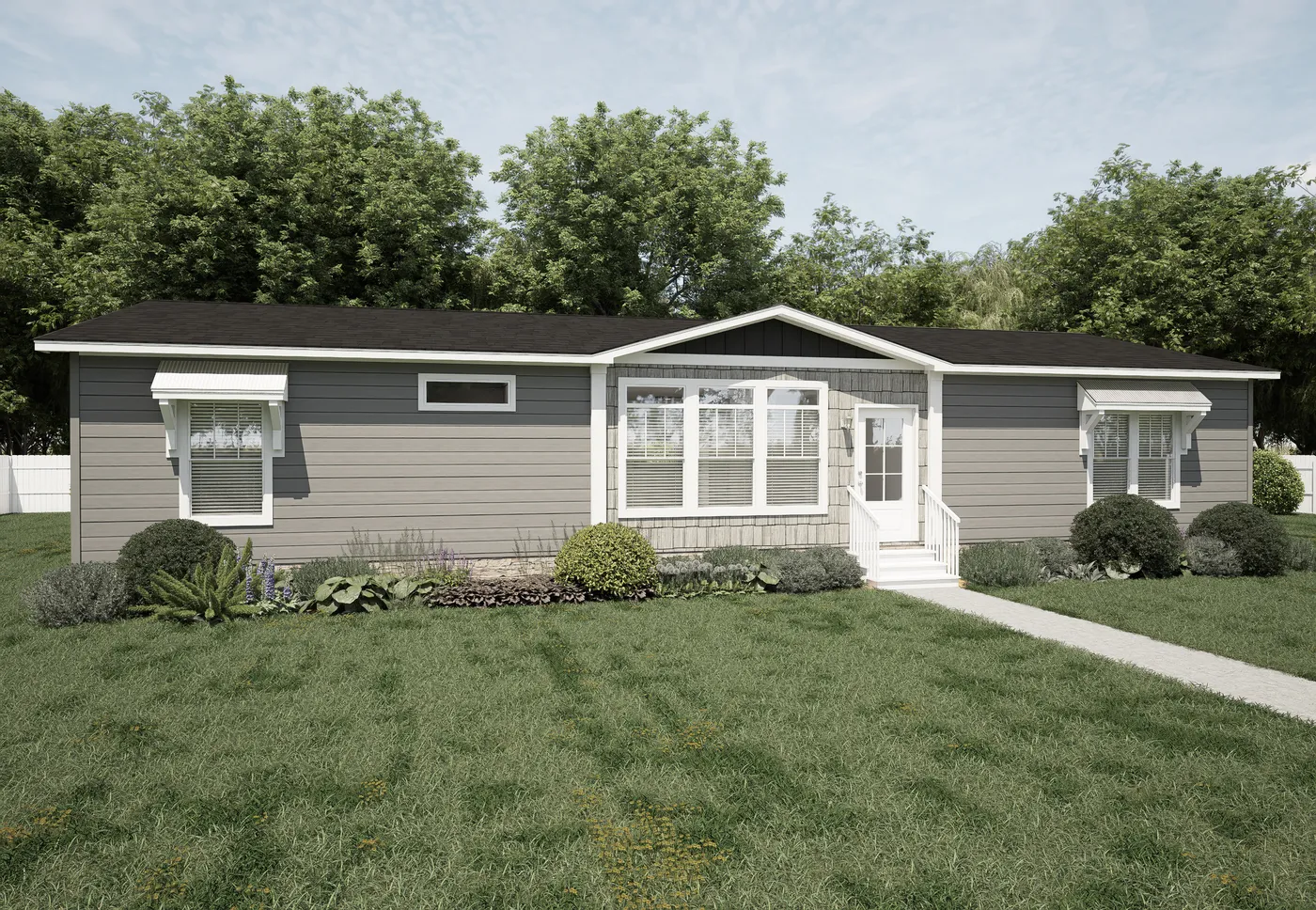 The THE OCEANSIDE 3 Exterior. This Manufactured Mobile Home features 3 bedrooms and 2 baths.