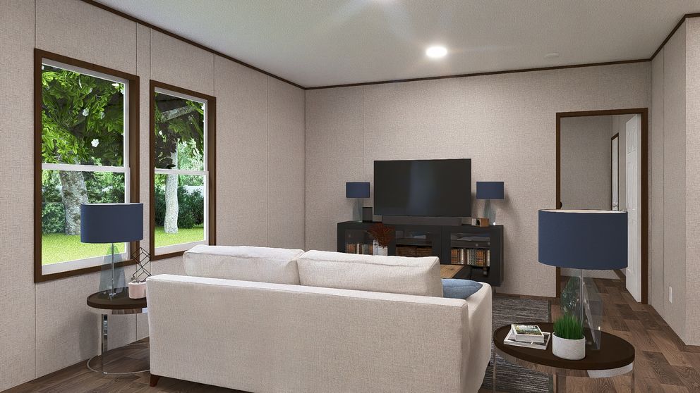 The SYCAMORE Exterior. This Manufactured Mobile Home features 4 bedrooms and 2 baths.