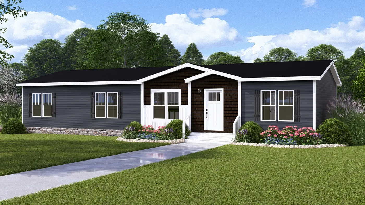 The BOUJEE 2 Exterior. This Manufactured Mobile Home features 3 bedrooms and 2 baths.