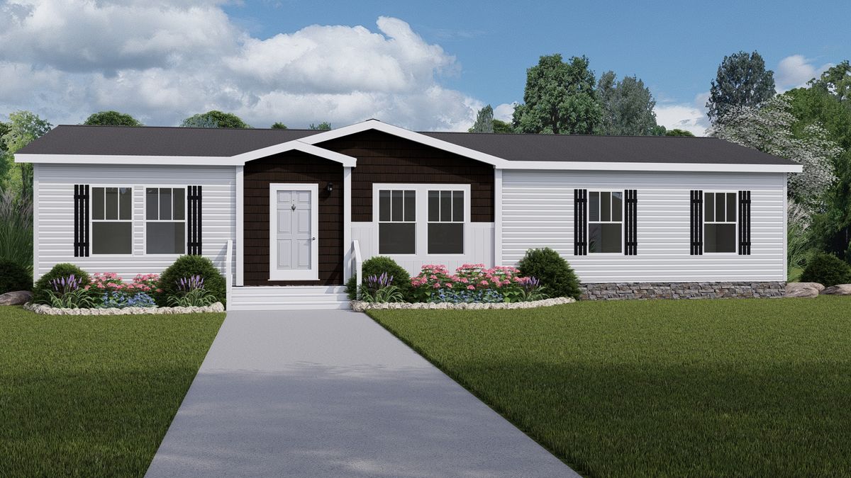 The BOUJEE 56 Exterior. This Manufactured Mobile Home features 3 bedrooms and 2 baths.