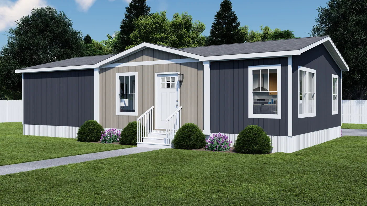 The RISING SUN Exterior. This Manufactured Mobile Home features 2 bedrooms and 2 baths.