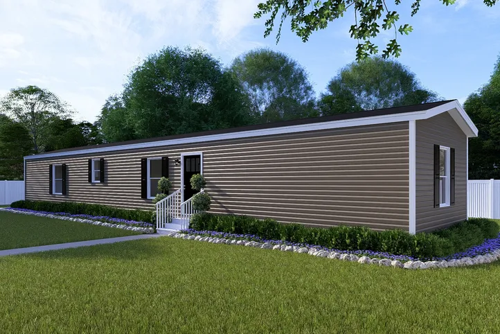 The DESIRE Exterior in Clay Vinyl. This Manufactured Mobile Home features 3 bedrooms and 2 baths.