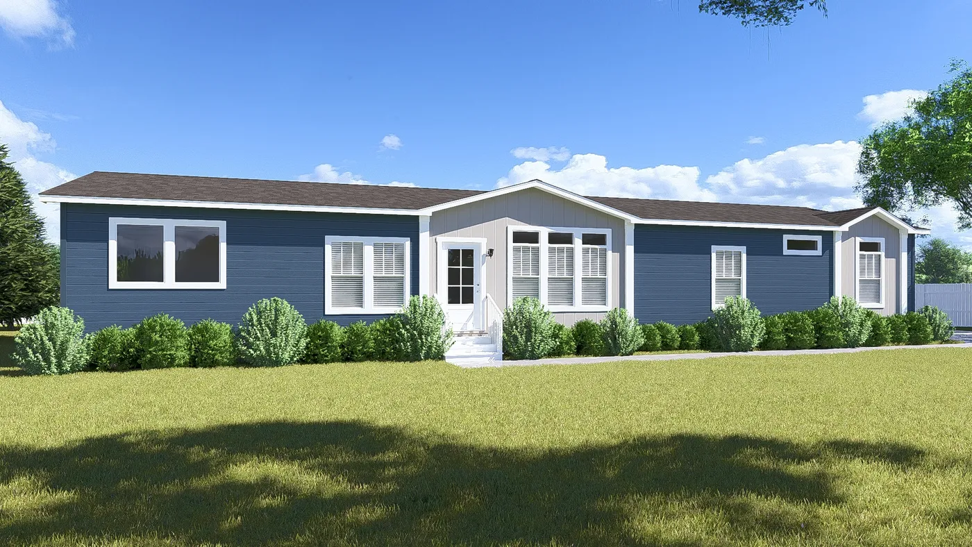 The THE OLYMPUS Exterior. This Manufactured Mobile Home features 4 bedrooms and 3 baths.