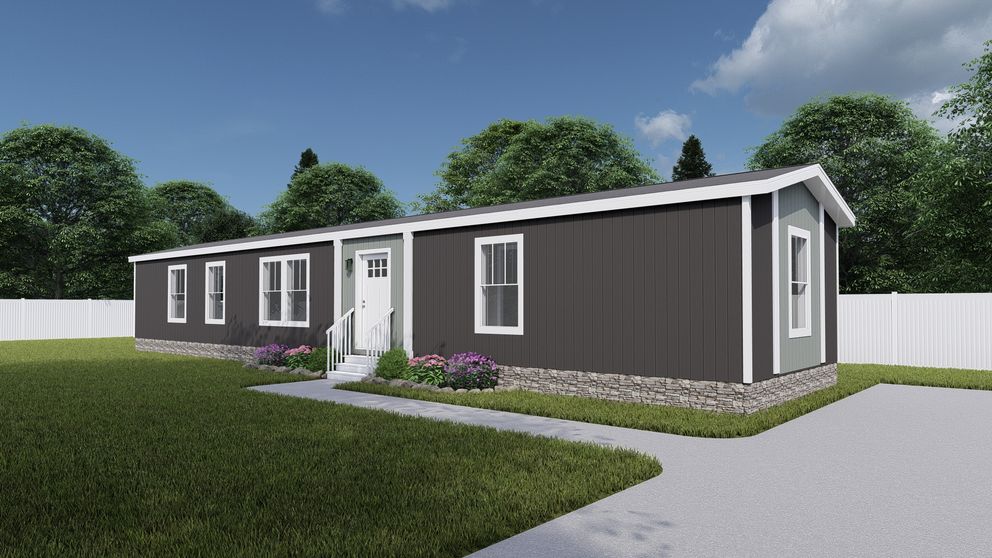 The RHYTHM NATION Exterior. This Manufactured Mobile Home features 3 bedrooms and 2 baths.