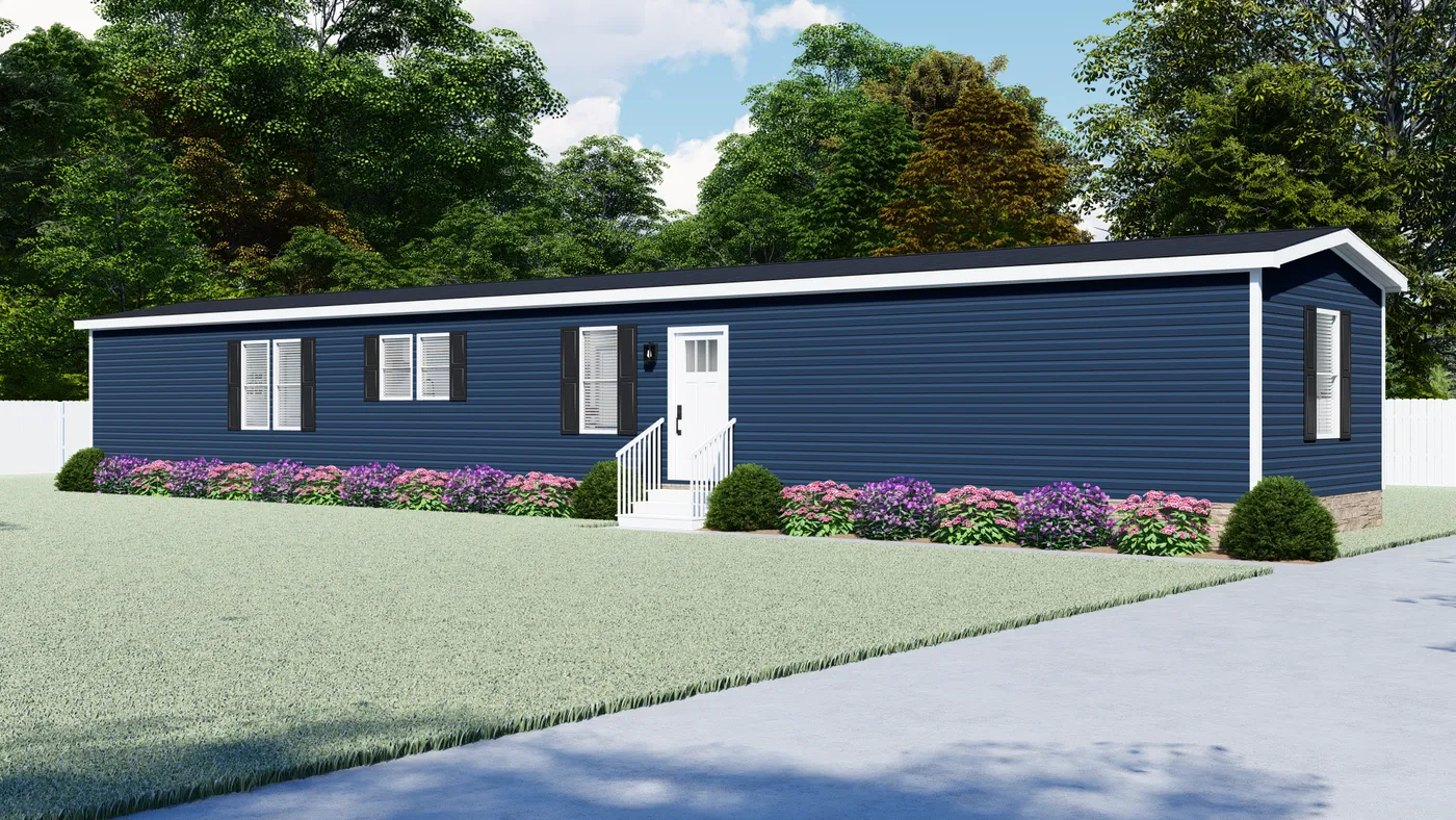 The 1959 Exterior. This Manufactured Mobile Home features 3 bedrooms and 2 baths.