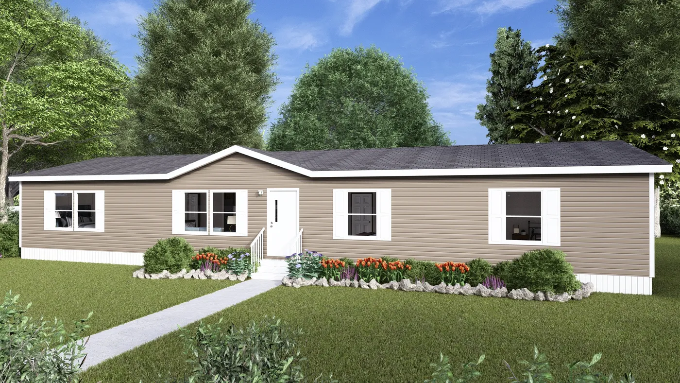 The SYCAMORE Exterior. This Manufactured Mobile Home features 4 bedrooms and 2 baths.