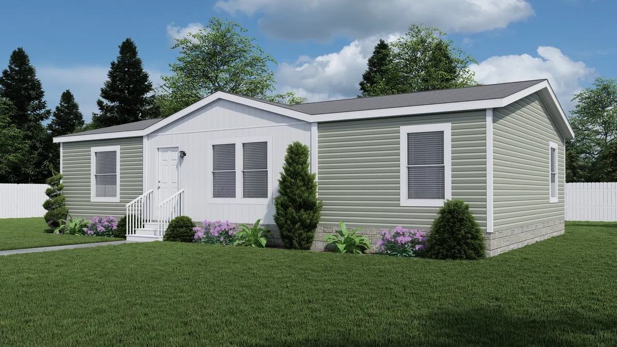 The 4828-783 THE PULSE Exterior. This Manufactured Mobile Home features 3 bedrooms and 2 baths.