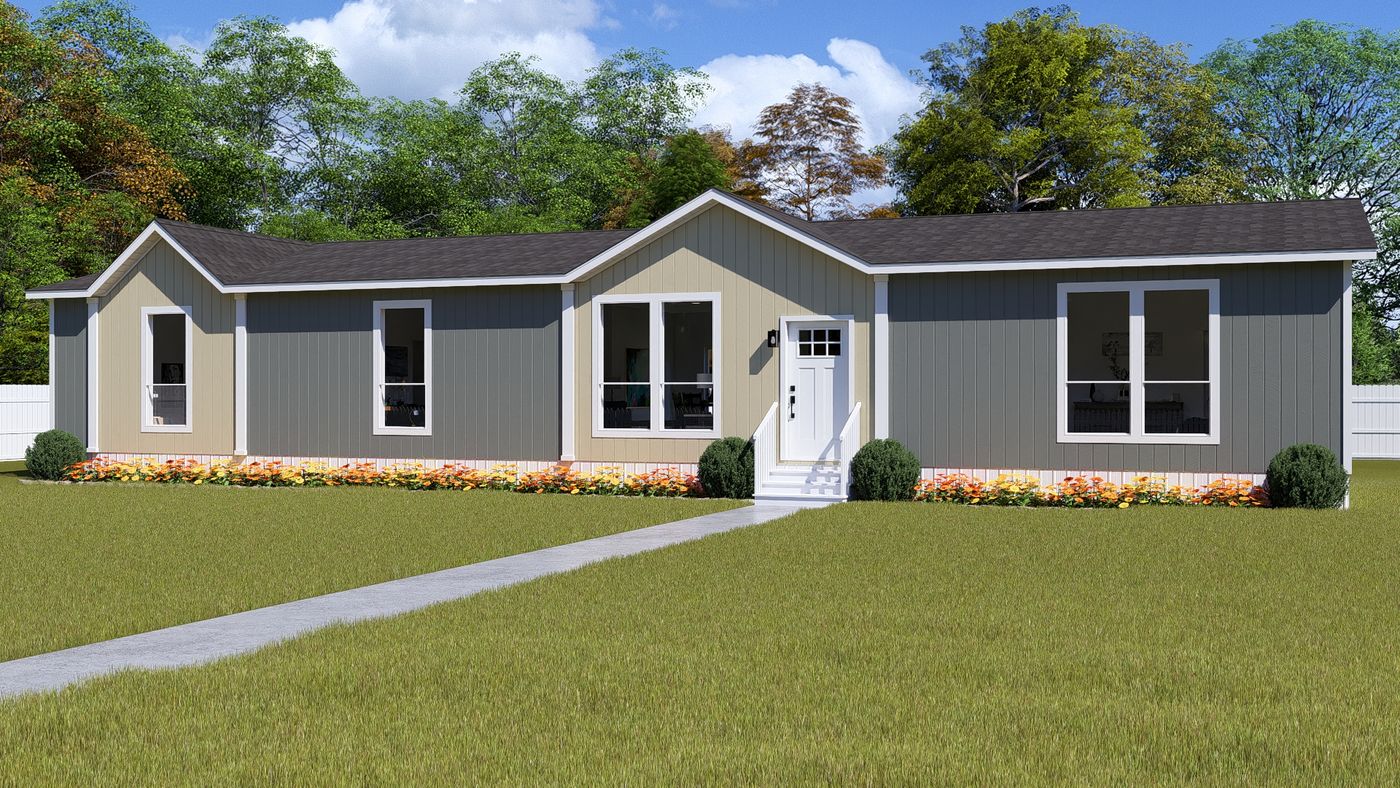 The DENALI Exterior. This Manufactured Mobile Home features 4 bedrooms and 3 baths.