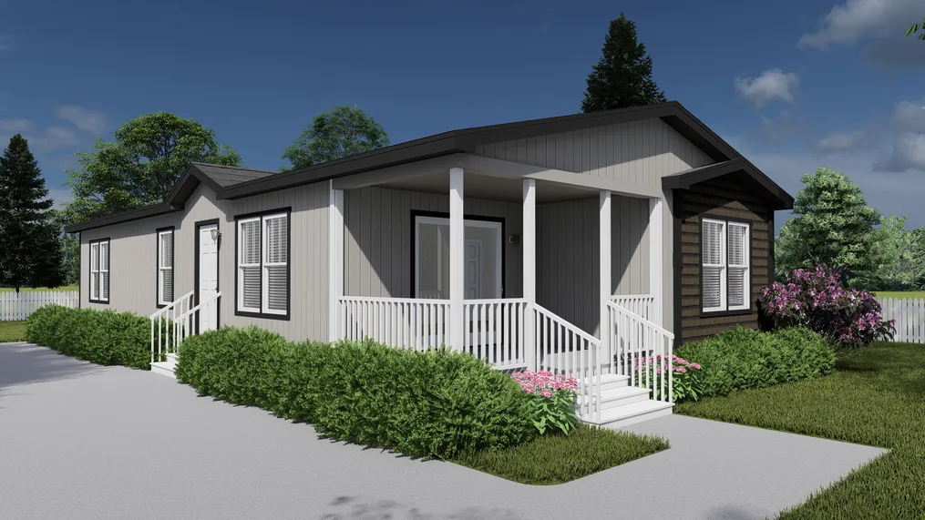 The THE COLONIAL Exterior. This Manufactured Mobile Home features 3 bedrooms and 2 baths.