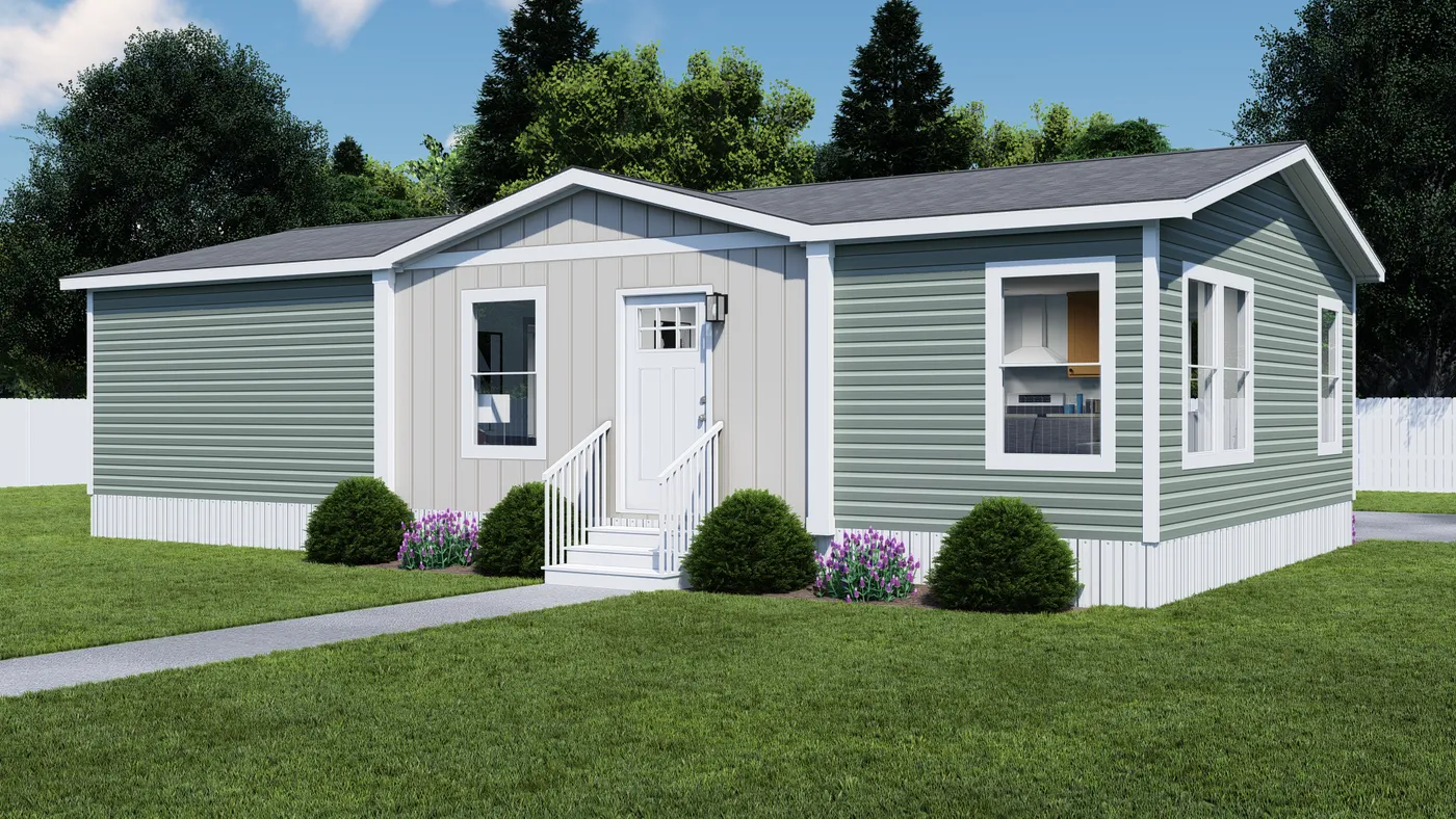 The RISING SUN Exterior. This Manufactured Mobile Home features 2 bedrooms and 2 baths.