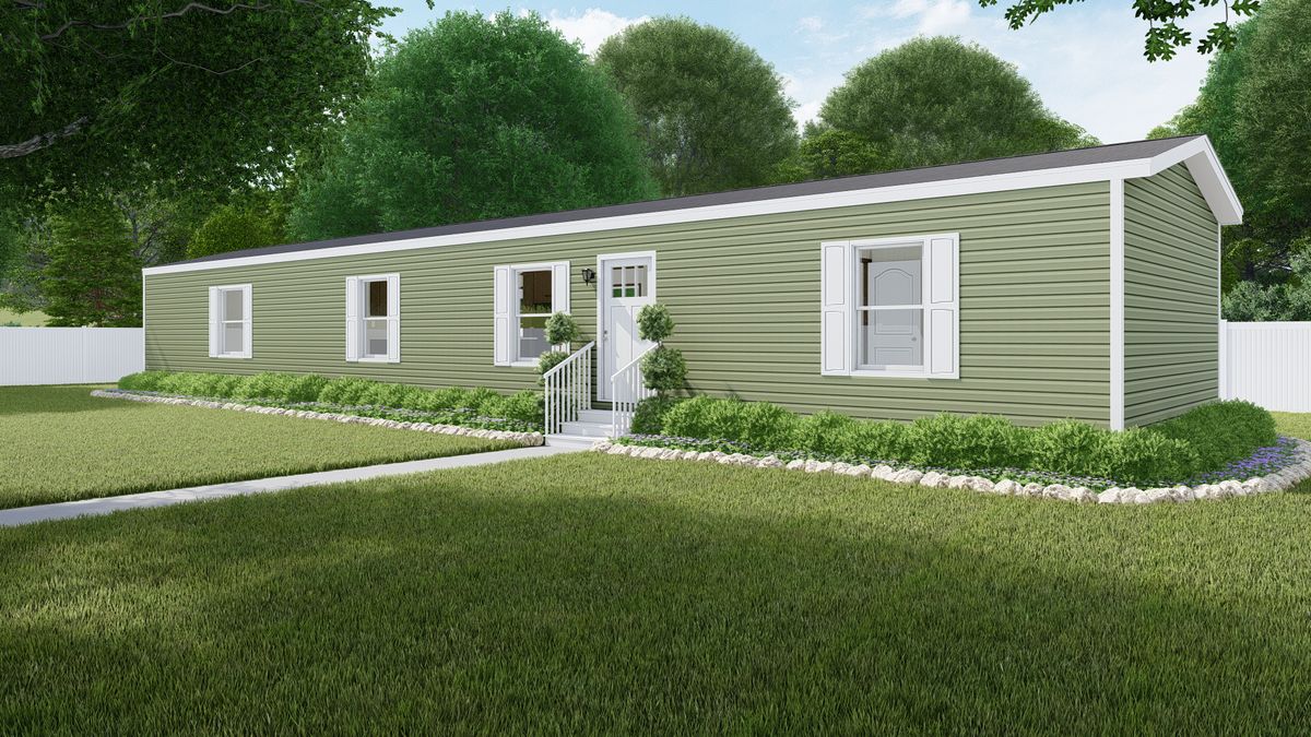 The SENSATION Exterior. This Manufactured Mobile Home features 3 bedrooms and 2 baths.