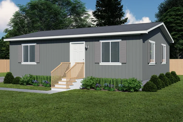 The FAIRPOINT 24322B Standard Exterior. This Manufactured Mobile Home features 2 bedrooms and 1 bath.