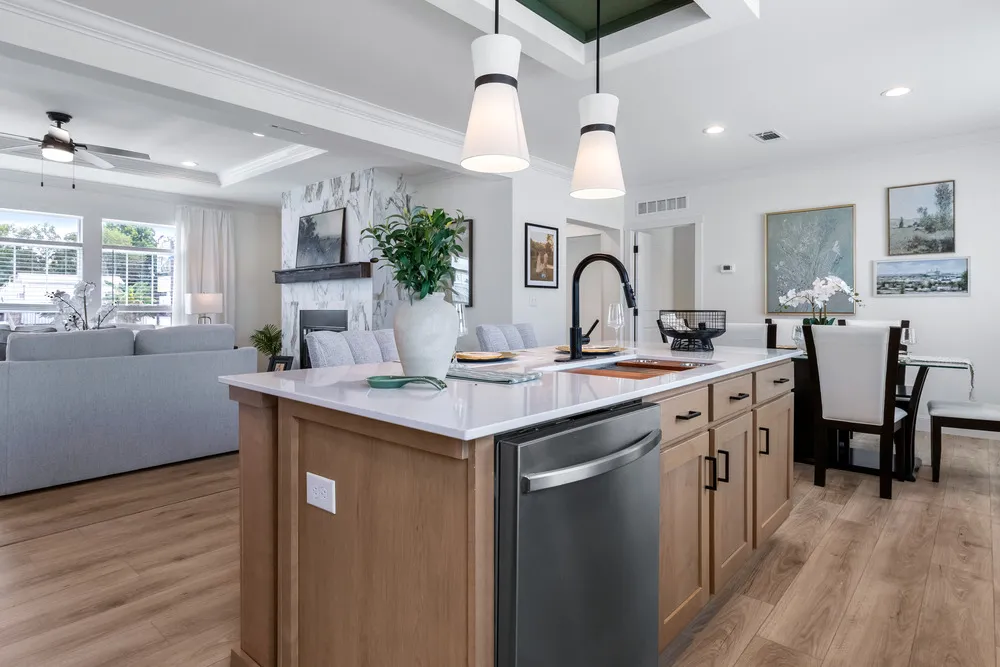 The THE OCEANSIDE 3 Exterior. This Manufactured Mobile Home features 3 bedrooms and 2 baths.