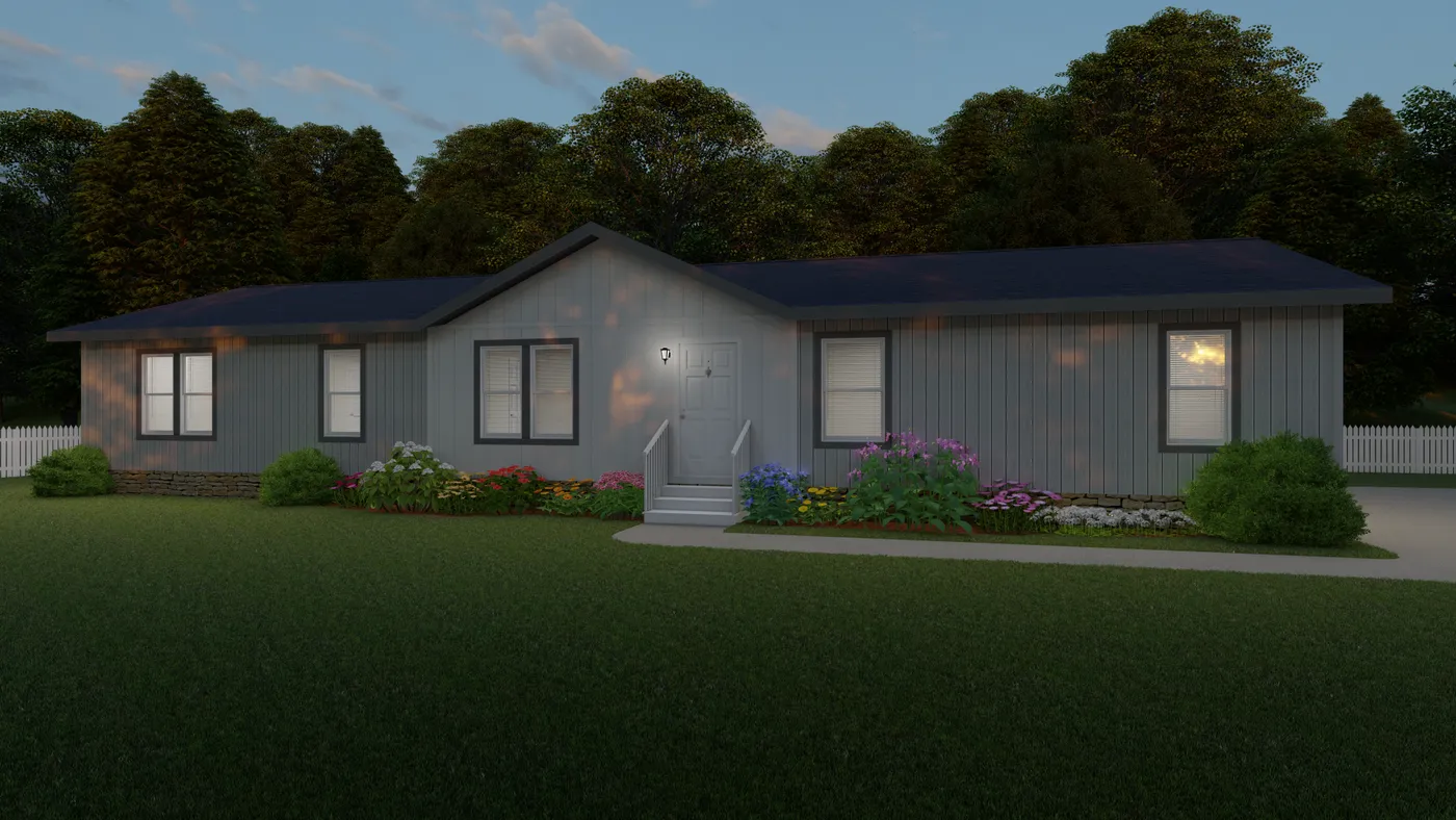 The 2025 COLUMBIA RIVER (NEW) Exterior. This Manufactured Mobile Home features 4 bedrooms and 2 baths.