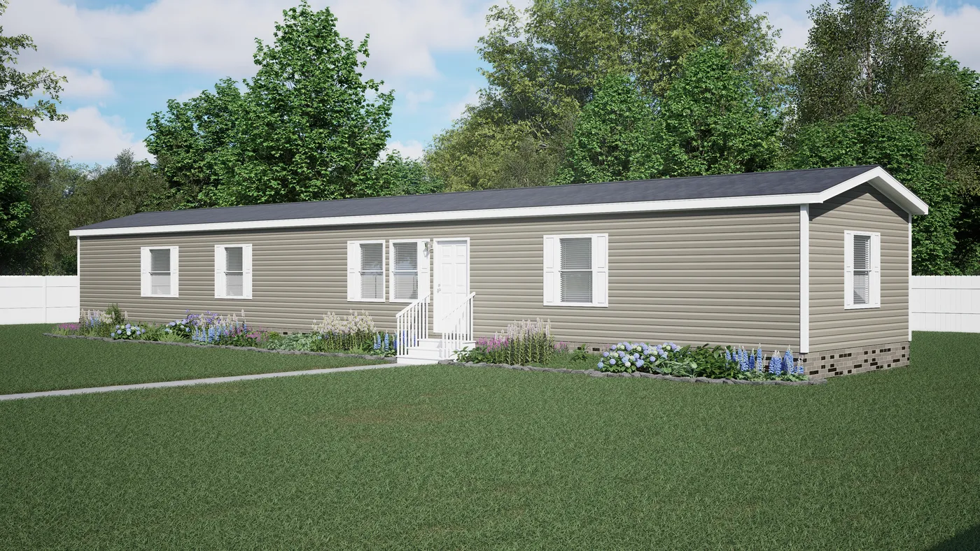 The THE DRIFTWOOD Exterior. This Manufactured Mobile Home features 3 bedrooms and 2 baths.