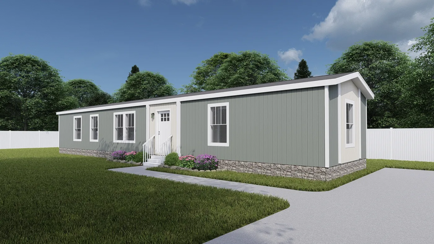 The RHYTHM NATION Exterior. This Manufactured Mobile Home features 3 bedrooms and 2 baths.